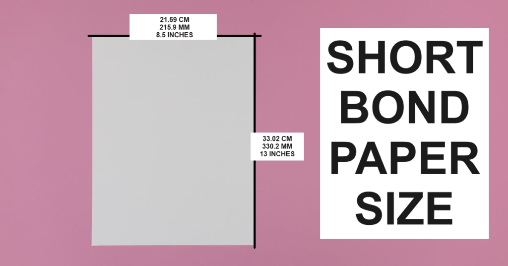 Short Bond Paper Size